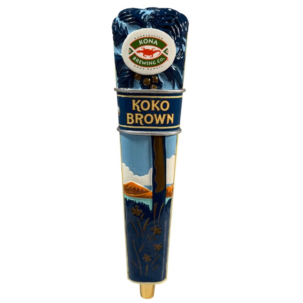 Kona Brewing Co Koko Brown Beer Tap Handle Blue Aloha Series Palm Tree Bar Decor